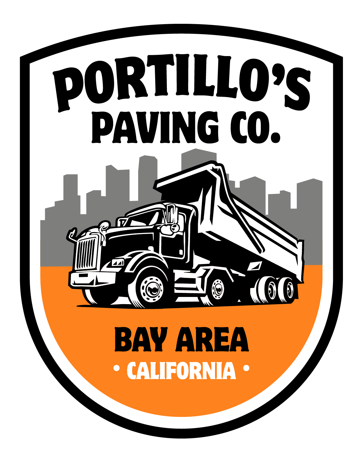 The logo for portillo 's paving co. in bay area california