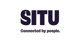 The logo for situ is connected by people.