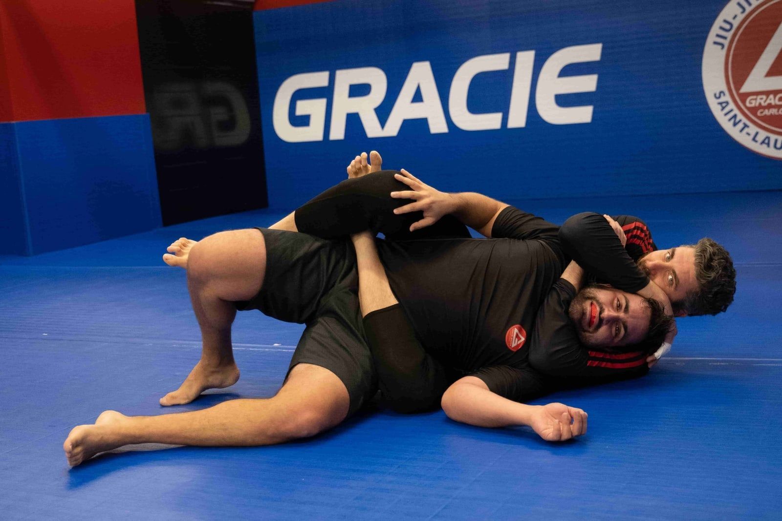 Caught in a rear choke.