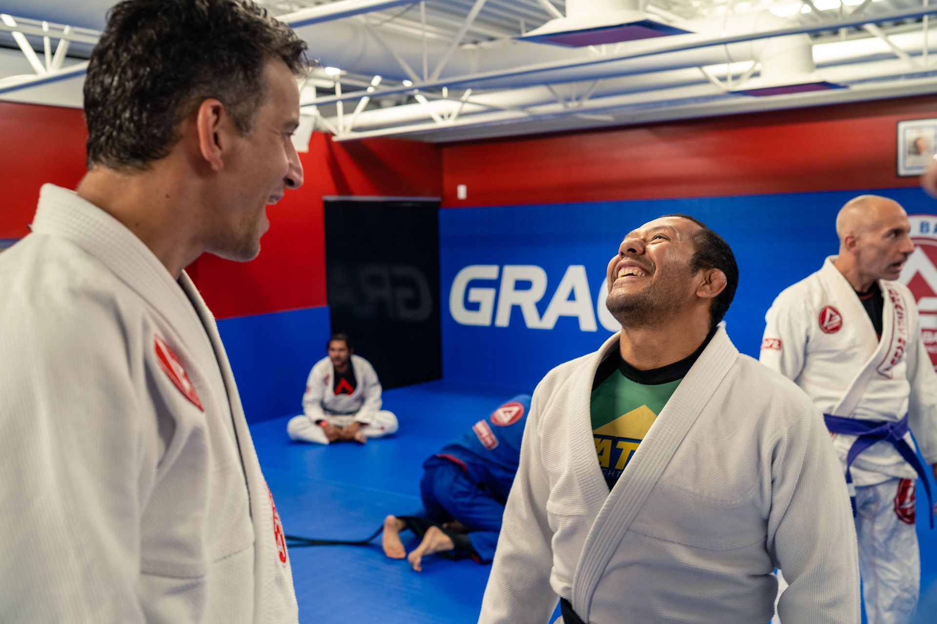 Having a blast at jiu-jitsu.