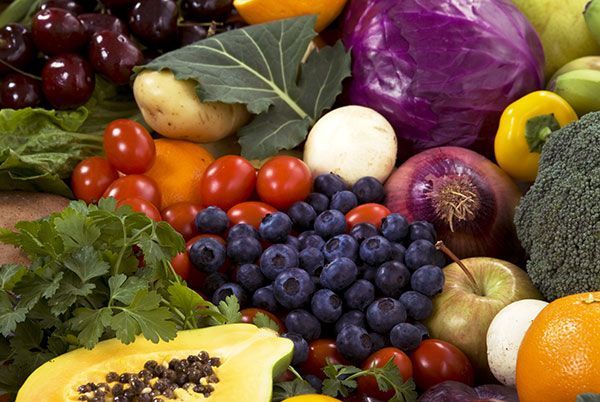 frutas y verduras saludables