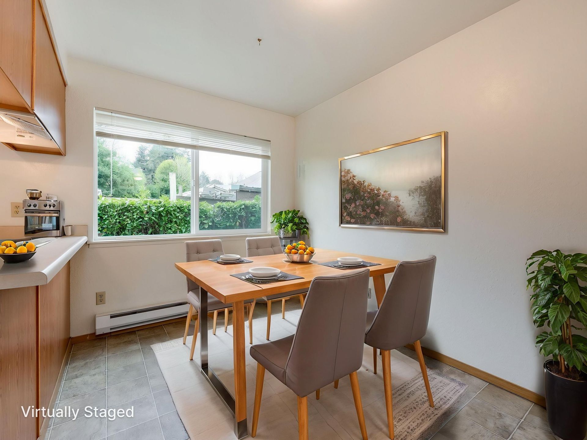 Southridge Apartments Townhome dining room virtually staged.