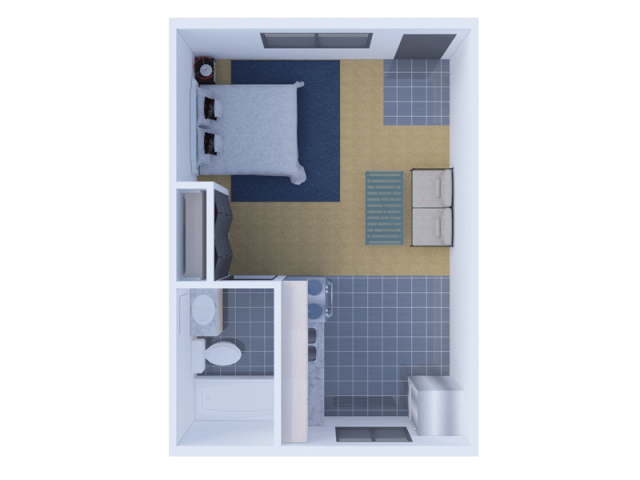 Alderwood studio apartment floor plan