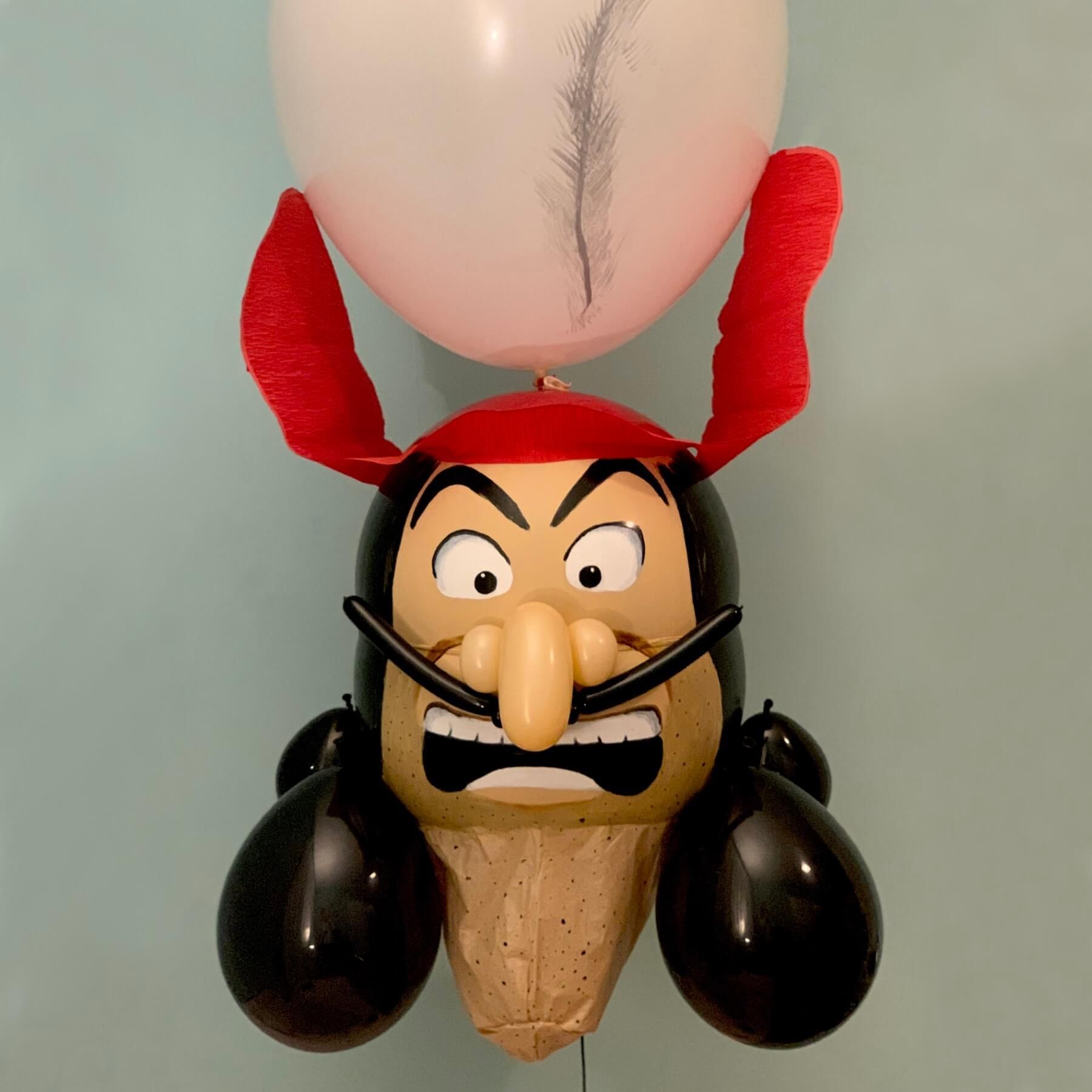 A balloon that looks like a pirate with a mustache
