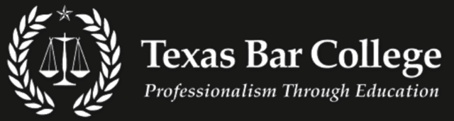 The logo for texas bar college professionalism through education