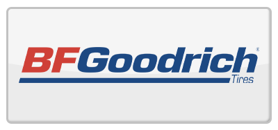 BFGoodrich Tires logo in red and blue on a white background