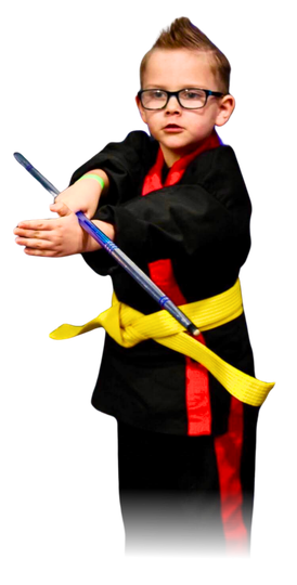 a group of children are practicing martial arts together .
