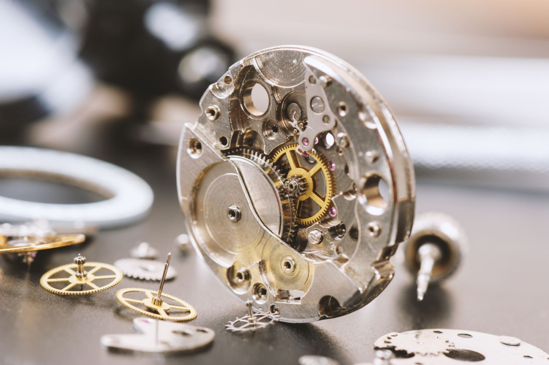 A Close Up of a Watch Mechanism on a Table — Coastal Clocks & Watches in Mooloolaba, QLD