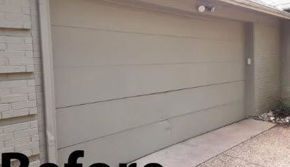 A Picture of A Garage Door Before Being Painted.