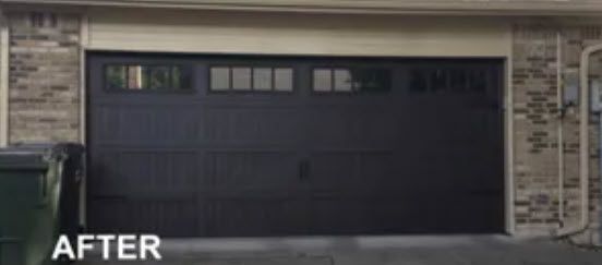 A Picture of A Garage Door After Being Tainted Black.