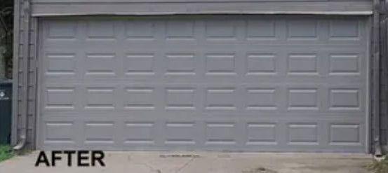 A Picture of A Garage Door After Being Tainted Gray.