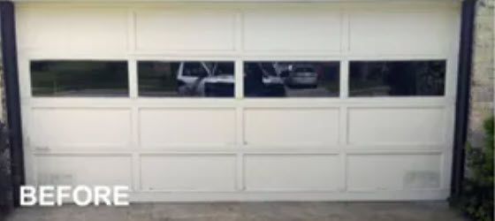 A Picture of A Garage Door Before Being Installed with Mirror