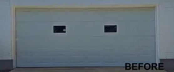 A Picture of A Garage Door Before