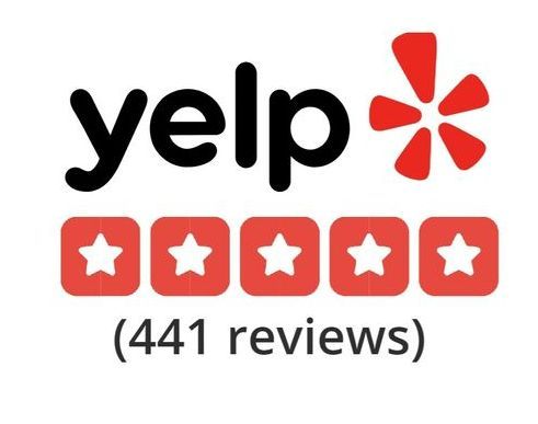 The yelp logo has 441 reviews on it