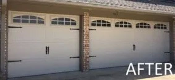 A Picture of A Garage Door After Being Painted White in The House