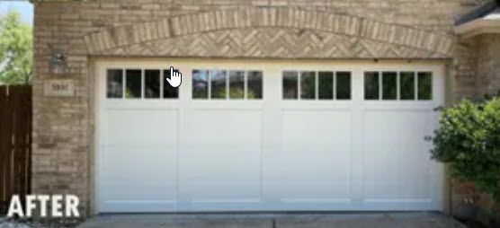 A Picture of A Garage Door After Being Painted White