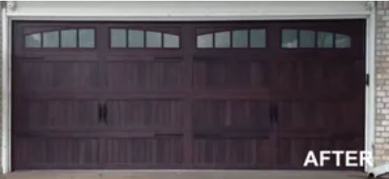 A Picture of A Garage Door After Being Painted Brown