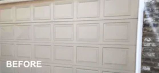 A Picture of A Garage Door Being Painted White.