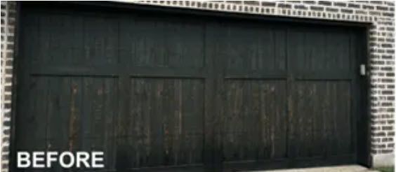 A Picture of A Garage Door Before Being Painted Black.