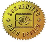 Gold seal: Accredited Door Dealer, with