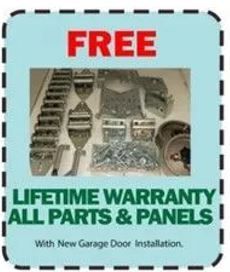A coupon for a free lifetime warranty on all parts and panels