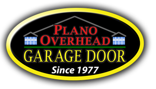 A logo for plano overhead garage door since 1977