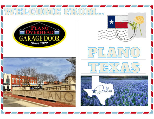 Plano Postcard - Plano, TX - Plano Overhead Garage Door