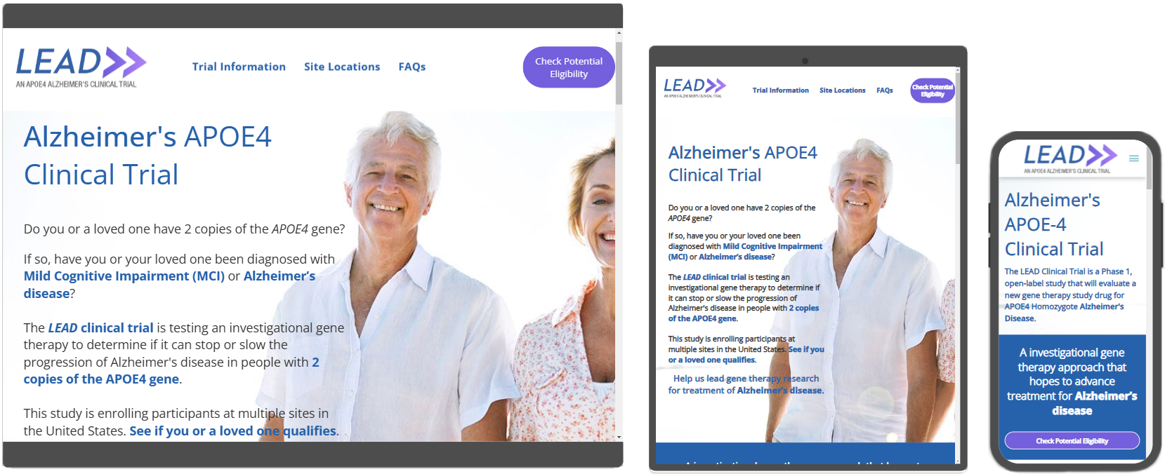 Alzheimer's Clinical Trial Landing Page