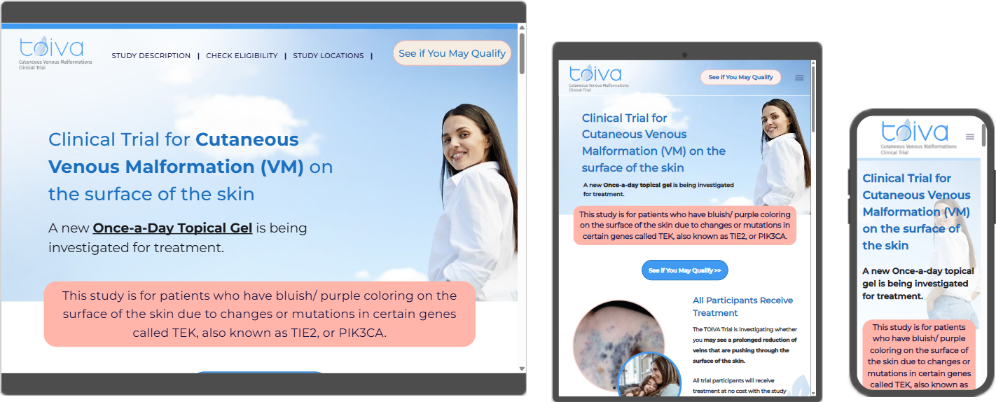 VM Disease Clinical Trial Web Design