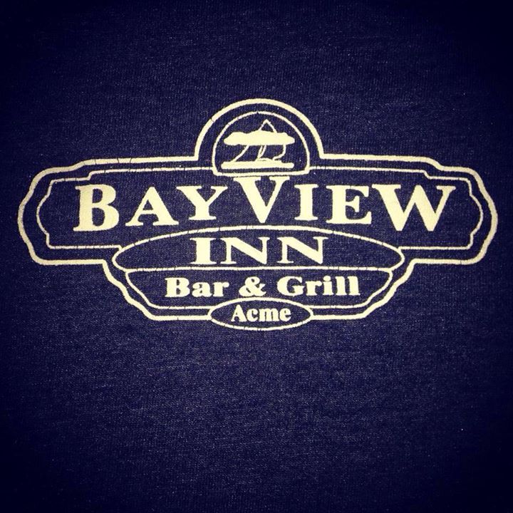 The logo for bayview inn bar and grill acme
