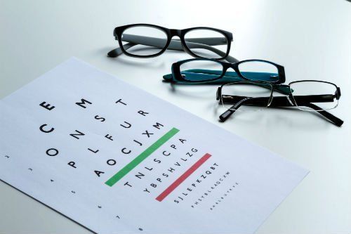 occhiali per test della vista