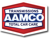 AAMCO logo: red and blue hexagon with 