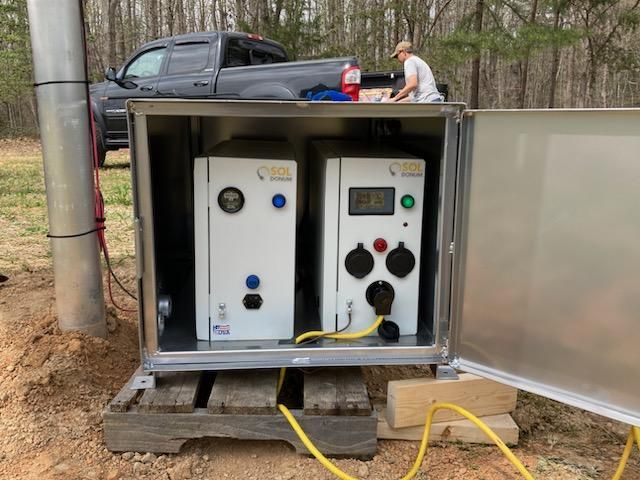 Broadband site powered by solar panels and The Vulcan by Sol Donum, ensuring reliable, off-grid energy for remote operations