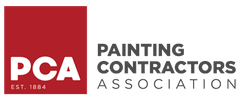 The logo for the painting contractors association is red and white.