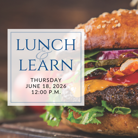a plate of sandwiches on a table with the words lunch & learn on it
