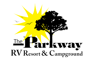A logo for the parkway rv resort and campground