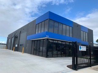 blue commercial building