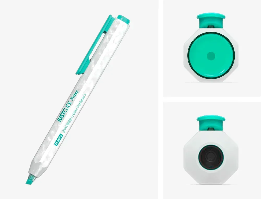 Detalhes dos sublinhador fluorescentes justclick da Morris