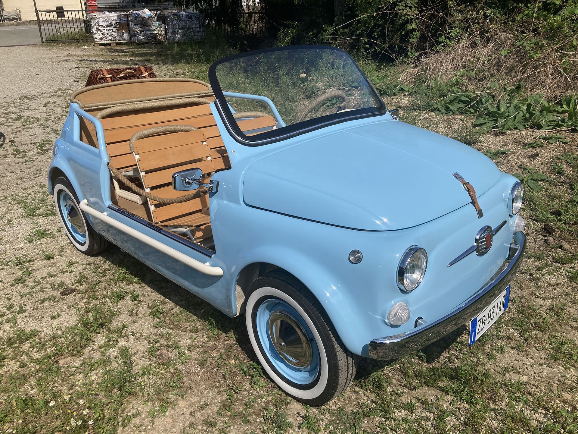 fiat 500 spiaggina azzurra