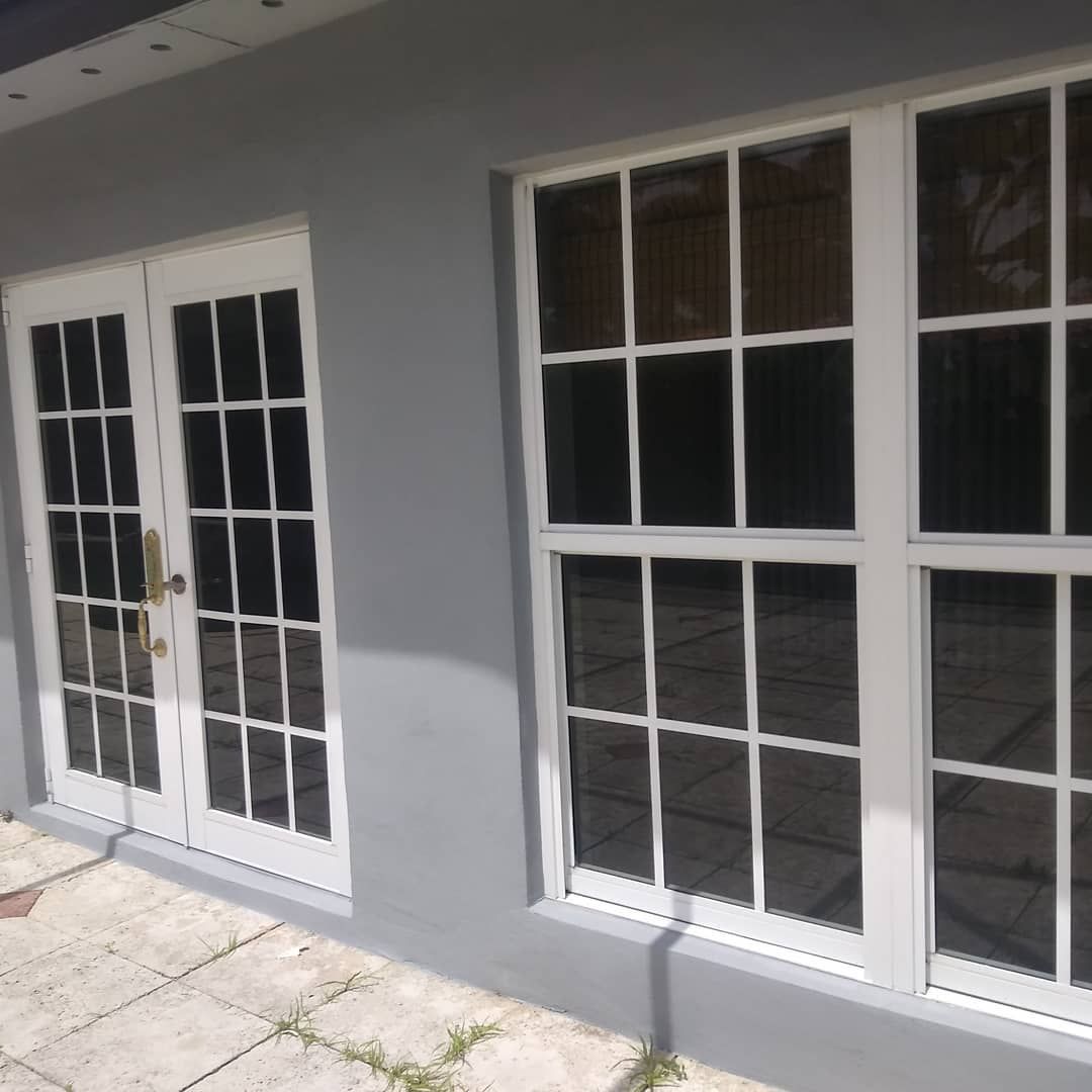 A building with a lot of windows and doors