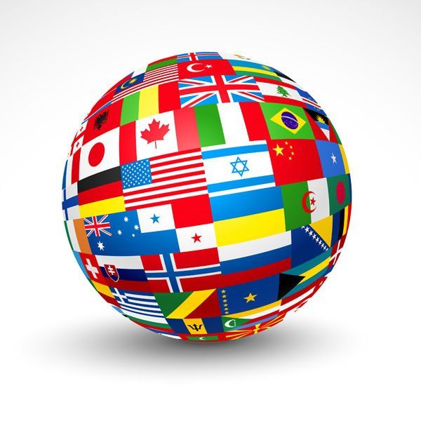 globo con bandiere