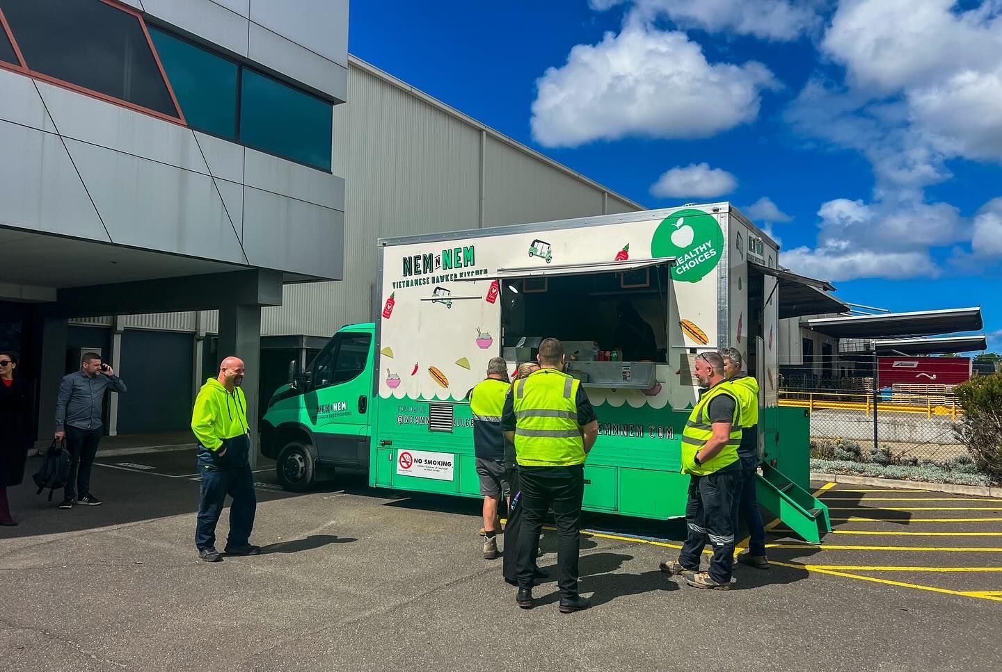 Nem N' Nem food truck at corporate site delivering staff lunch Melbourne
