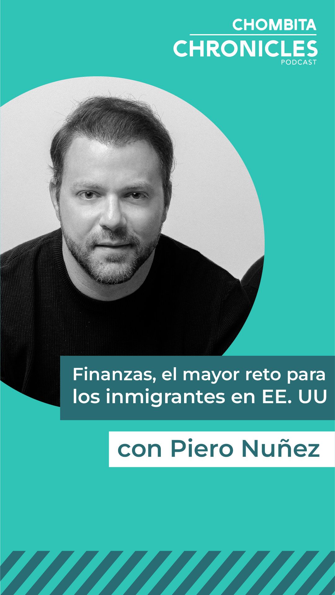 A man with a beard is standing in a circle on a green background.