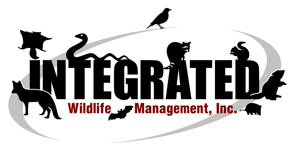 A logo for integrated wildlife management inc. with silhouettes of animals