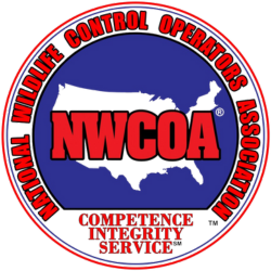 A logo for the nwcoa wildlife control operators association