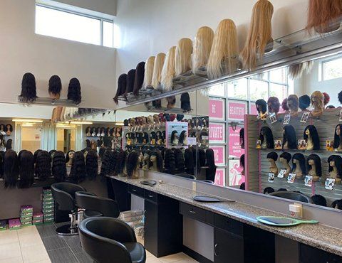 Hair Wigs Display | Merrillville, IN | M & M Beauty Supply & Wigs