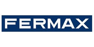 Le logo FERMAX, composé de lettres majuscules blanches et grasses sur un fond rectangulaire bleu foncé.