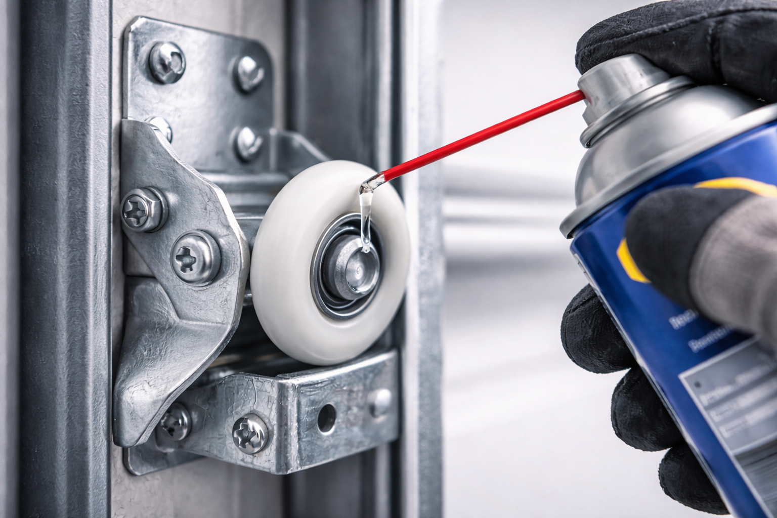 Tan house with stone accents, brown garage door, and landscaped yard.
