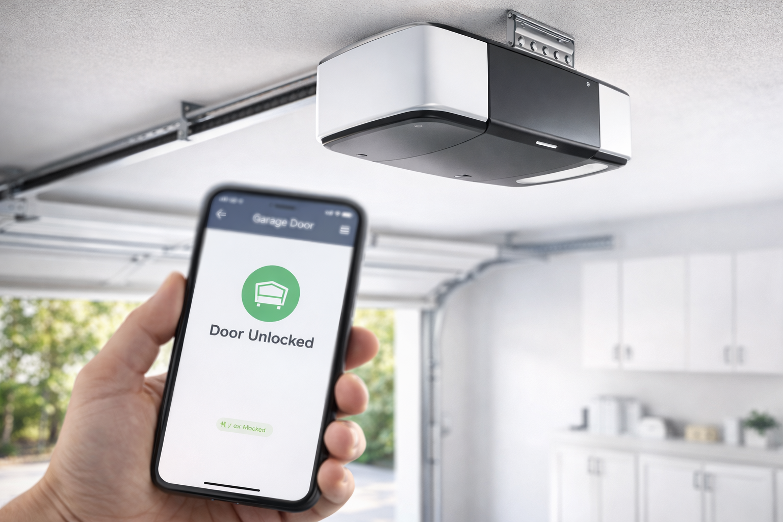 Hand holding phone with