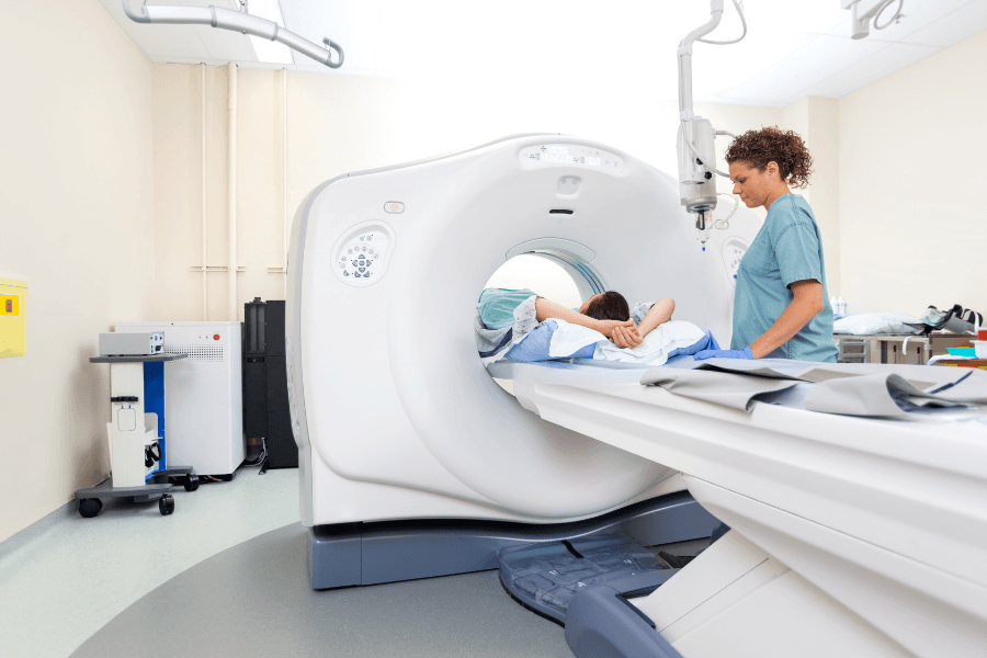 Patient being prepared for an MRI scan — The Center for Sleep Apnea and TMJ — Boise, ID